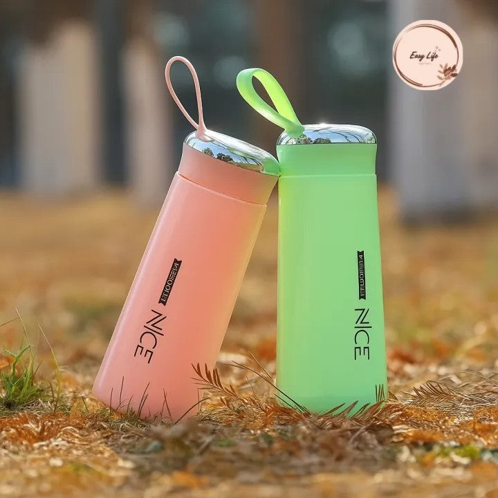 Premium NICE 400ml Glass Water Bottle - Insulated for Ultimate Freshness - Perfect for School, Gym, and Office Use