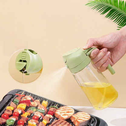 2-in-1 Glass Oil Sprayer Bottle (400ML) | Spray & Pour Oil Dispenser for Kitchen, Air Fryer & BBQ