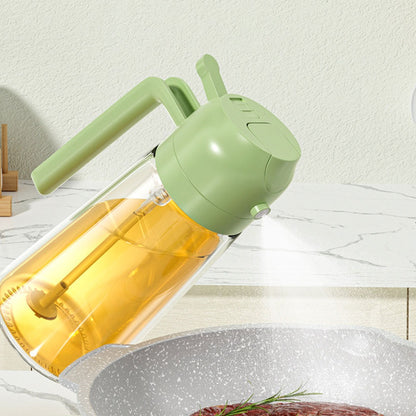 2-in-1 Glass Oil Sprayer Bottle (400ML) | Spray & Pour Oil Dispenser for Kitchen, Air Fryer & BBQ