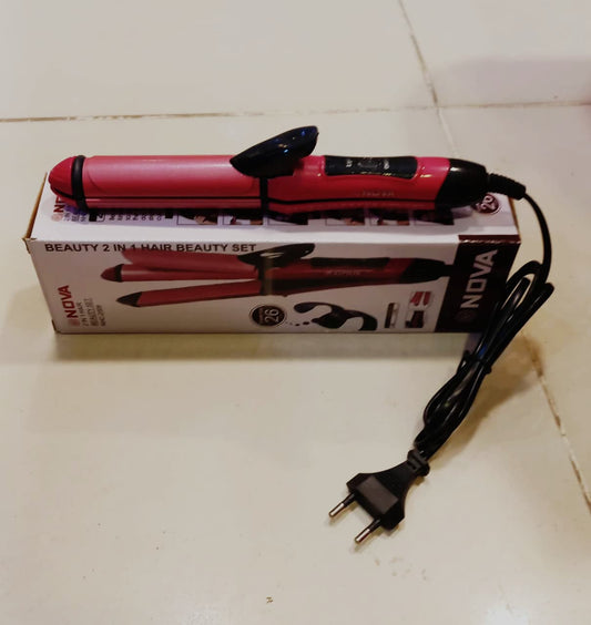 Professional Nova 2 in 1 Hair Straightener & & Curler Women Hair Styler Hair Beauty Set