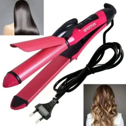 Professional Nova 2 in 1 Hair Straightener & & Curler Women Hair Styler Hair Beauty Set