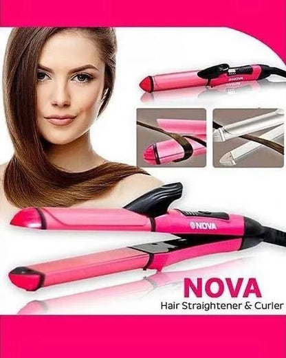 Professional Nova 2 in 1 Hair Straightener & & Curler Women Hair Styler Hair Beauty Set