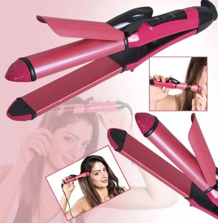 Professional Nova 2 in 1 Hair Straightener & & Curler Women Hair Styler Hair Beauty Set