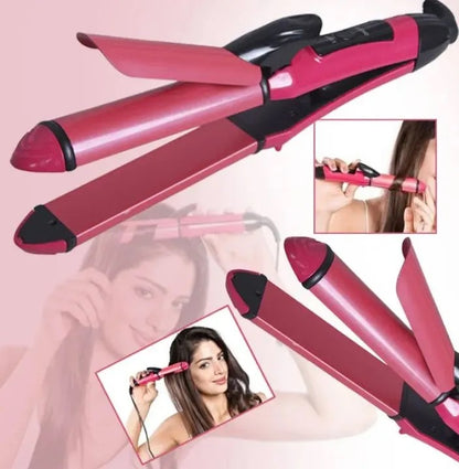 Professional Nova 2 in 1 Hair Straightener & & Curler Women Hair Styler Hair Beauty Set