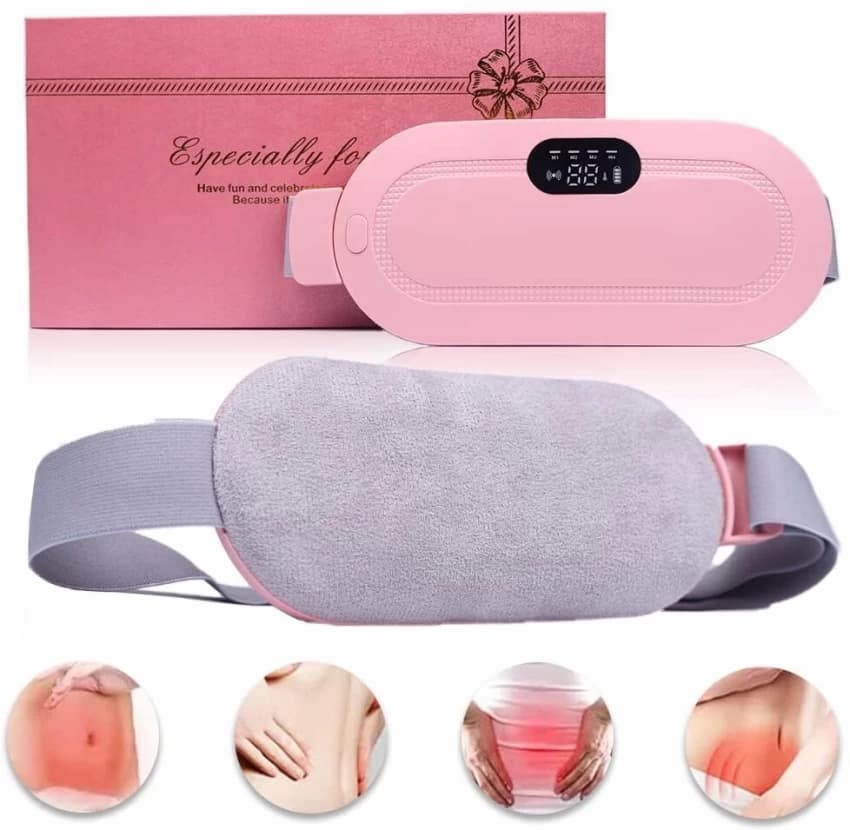 Rechargeable Electric Heating Pad for Period Pain Relief, Heated Waist & Belly Belt for Women & Girls