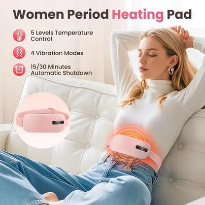 Rechargeable Electric Heating Pad for Period Pain Relief, Heated Waist & Belly Belt for Women & Girls