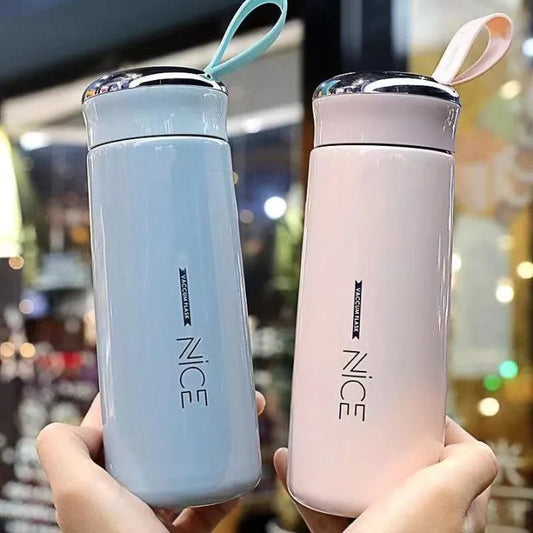 Premium NICE 400ml Glass Water Bottle - Insulated for Ultimate Freshness - Perfect for School, Gym, and Office Use