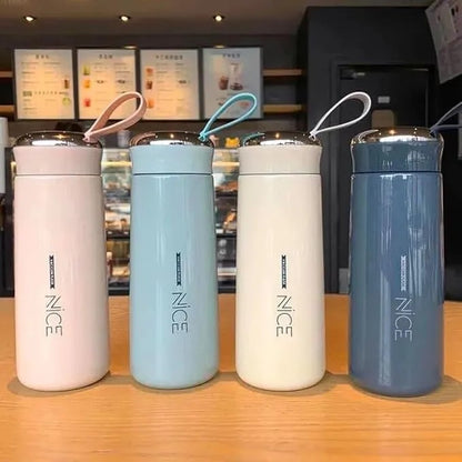 Premium NICE 400ml Glass Water Bottle - Insulated for Ultimate Freshness - Perfect for School, Gym, and Office Use