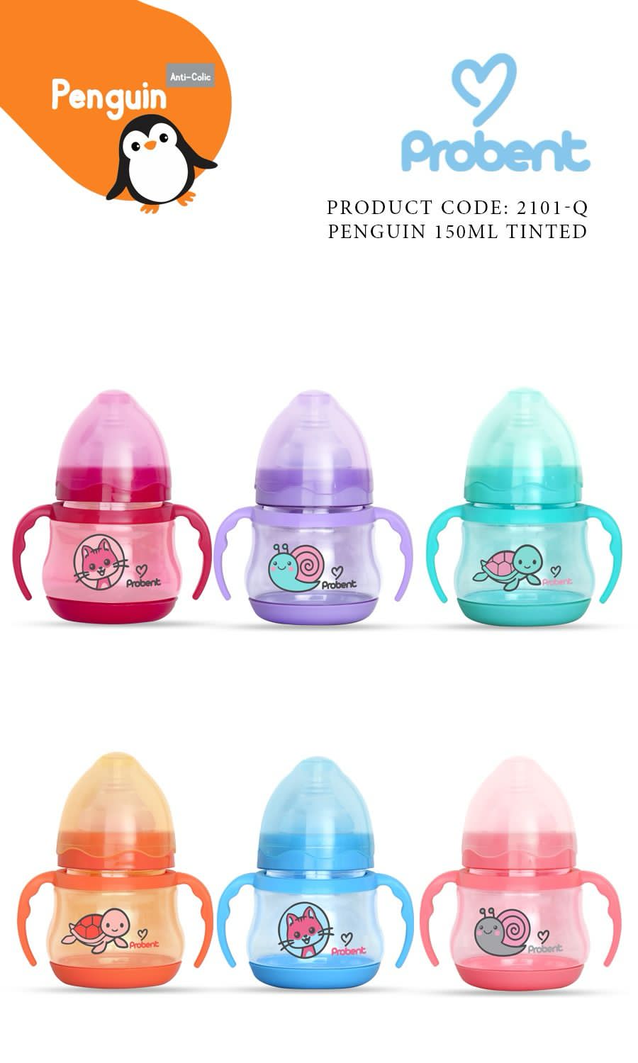 Probent Wide Neck Baby Bottles | Choose Your Favorite Design & Size For Your Little One