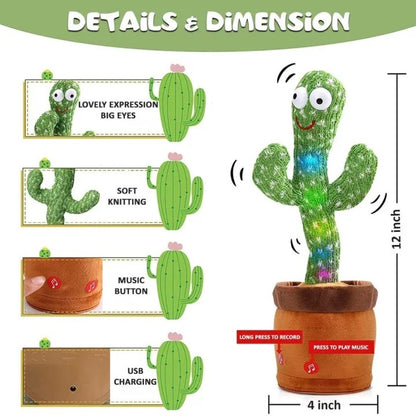 🌵 Dancing Talking Cactus Toy for Kids – Repeats What You Say, Sings & Dance
