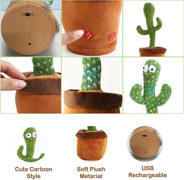 🌵 Dancing Talking Cactus Toy for Kids – Repeats What You Say, Sings & Dance