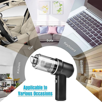 3-in-1 Cordless Handheld Vacuum Cleaner | Rechargeable Wet & Dry Portable Mini Cleaner with LED Light | Powerful Suction for Car, Sofa, Carpet, Home & Office Cleaning
