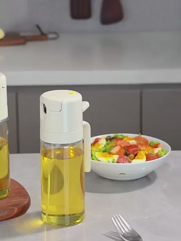 2-in-1 Glass Oil Sprayer Bottle (400ML) | Spray & Pour Oil Dispenser for Kitchen, Air Fryer & BBQ